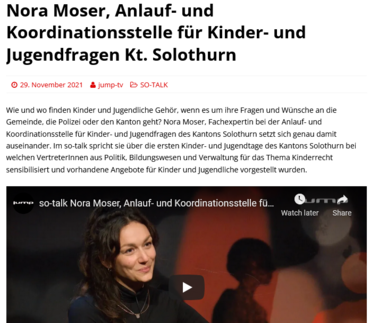 so-talk über die ersten Kinder- und Jugendtage des Kantons Solothurn